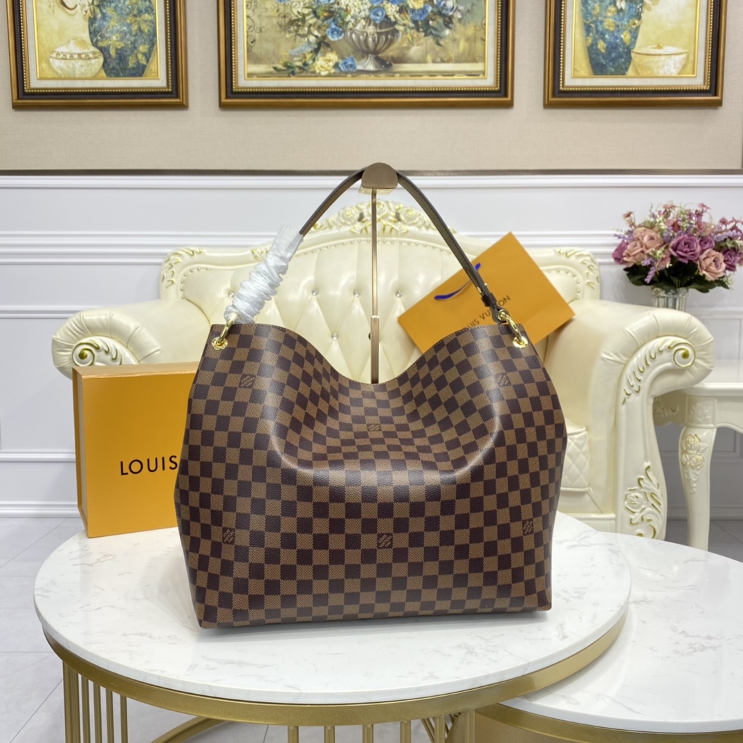 Louis Vuitton GRACEFUL MM Handbag Damier Azur N44045